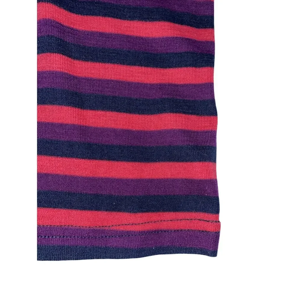 Youth Size 3/4Y Mountain Warehouse Merino Wool Top Pink Purple Navy Striped